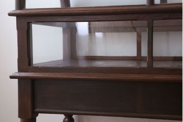 アンティーク家具　栗材・檜材製　大型!古い店舗のおしゃれなショーケース(ガラスケース)