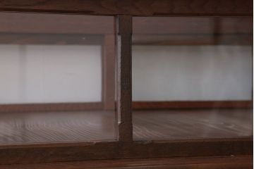 アンティーク家具　栗材・檜材製　大型!古い店舗のおしゃれなショーケース(ガラスケース)