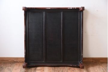 アンティーク家具　鎌倉彫　時代物　漆塗り　彫刻が美しい和製アンティークの大ぶりな座卓(1)