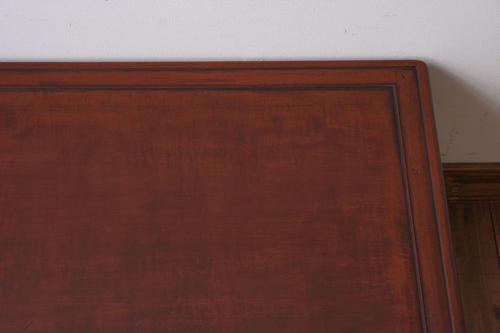 アンティーク家具　鎌倉彫　時代物　漆塗り　彫刻が美しい和製アンティークの大ぶりな座卓(1)