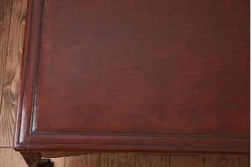 アンティーク家具　鎌倉彫　時代物　漆塗り　彫刻が美しい和製アンティークの大ぶりな座卓(1)