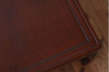 アンティーク家具　鎌倉彫　時代物　漆塗り　彫刻が美しい和製アンティークの大ぶりな座卓(2)