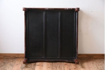 アンティーク家具　鎌倉彫　時代物　漆塗り　彫刻が美しい和製アンティークの大ぶりな座卓(2)