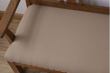 レトロ家具　古いナラ材のナチュラルレトロなアンティークソファベンチ