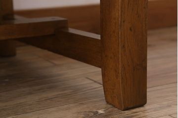 レトロ家具　古いナラ材のナチュラルレトロなアンティークソファベンチ