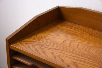 アンティーク家具　古い木製の小ぶりなアンティーク縦型書類棚(カルテケース)