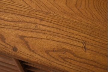 アンティーク家具　古い木製の小ぶりなアンティーク縦型書類棚(カルテケース)