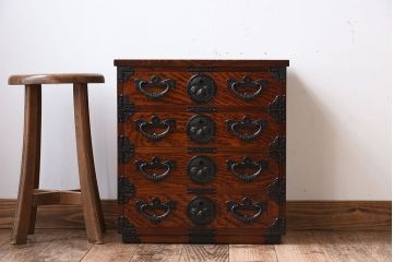 中古　伝統民芸家具　岩谷堂箪笥　No.423　1.5尺　抽出箱(小箪笥)(定価約15万円)