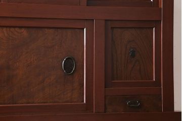 アンティーク家具　古民具・骨董　鏡板・前板欅材!味わい深いアンティーク金沢水屋箪笥