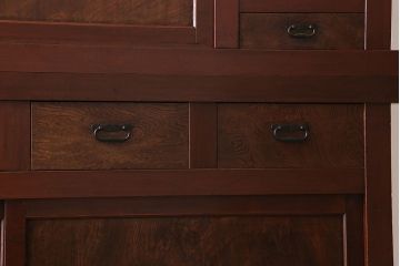 アンティーク家具　古民具・骨董　鏡板・前板欅材!味わい深いアンティーク金沢水屋箪笥
