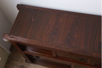 アンティーク家具　古民具・骨董　鏡板・前板欅材!味わい深いアンティーク金沢水屋箪笥