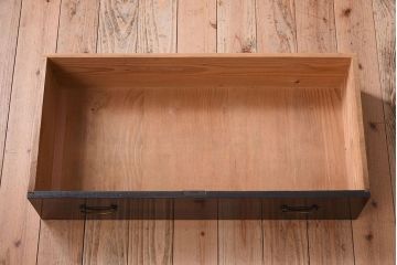 アンティーク家具　前面縞黒檀　衣装盆付き!小ぶりな観音箪笥(衣装箪笥)