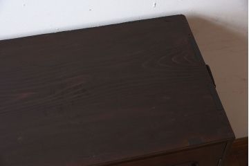 アンティーク家具　前面縞黒檀　衣装盆付き!小ぶりな観音箪笥(衣装箪笥)