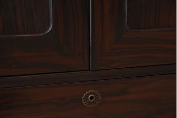 アンティーク家具　前面縞黒檀　衣装盆付き!小ぶりな観音箪笥(衣装箪笥)
