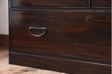 アンティーク家具　前面縞黒檀　衣装盆付き!小ぶりな観音箪笥(衣装箪笥)