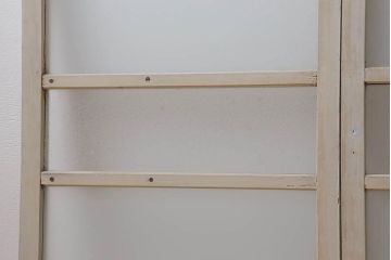 すり・結霜ガラス入り!杉材製枠の古い小さなガラス戸4枚セット(窓)