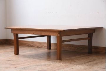 アンティーク家具　天板欅材!大ぶりなアンティークちゃぶ台(センターテーブル)