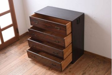 アンティーク家具　前面縞黒檀　関西産!上品な衣装箪笥(チェスト)