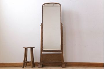 アンティーク雑貨　古い桑材製の上品なアンティーク姿見(ミラー・鏡)