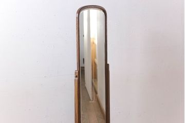 アンティーク雑貨　古い桑材製の上品なアンティーク姿見(ミラー・鏡)