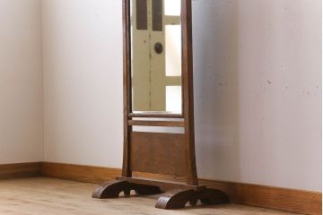 アンティーク雑貨　古い桑材製の上品なアンティーク姿見(ミラー・鏡)
