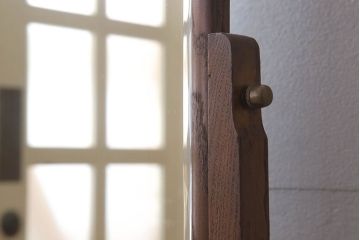 アンティーク雑貨　古い桑材製の上品なアンティーク姿見(ミラー・鏡)