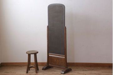 アンティーク雑貨　古い桑材製の上品なアンティーク姿見(ミラー・鏡)