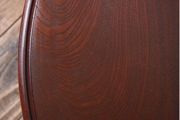 アンティーク家具　古い栓材製のシンプルなアンティーク丸ちゃぶ台(2)