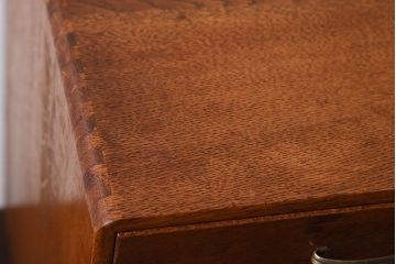 レトロ家具　ネームプレート付き!ナラ材製のレトロなアンティーク小引き出し