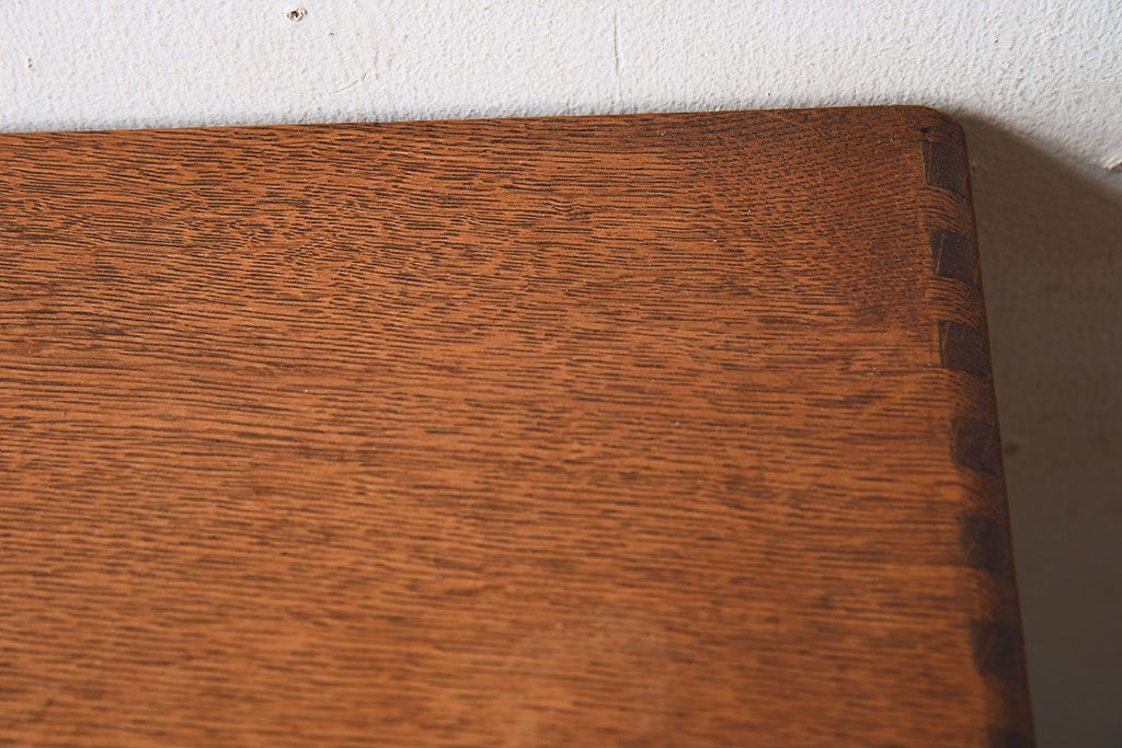 レトロ家具　ネームプレート付き!ナラ材製のレトロなアンティーク小引き出し