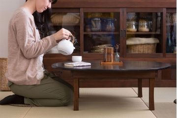 アンティーク家具　栓材製　和製アンティーク　大正昭和期のちゃぶ台