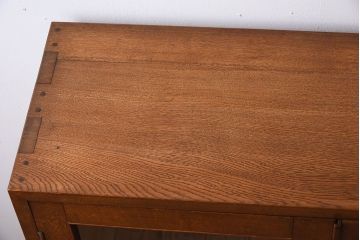 レトロ家具　和製アンティーク　ナラ材製!レトロモダンな小ぶり本箱(ブックケース)