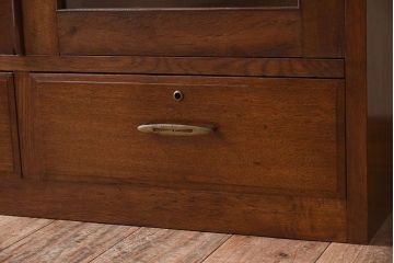 レトロ家具　和製アンティーク　ナラ材製!レトロモダンな小ぶり本箱(ブックケース)