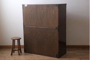 【N様ご成約分】中古　岩谷堂箪笥　手打ち金具　木地呂塗り　上質な重ね衣装箪笥