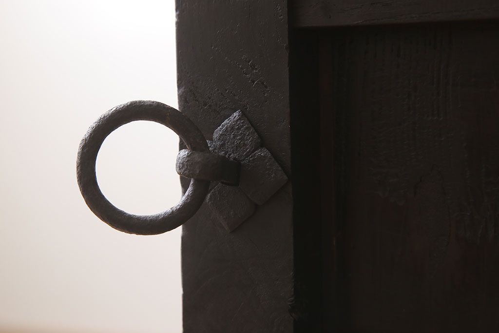 アンティーク家具　古民具・骨董　前面欅材製　江戸期の三国車箪笥