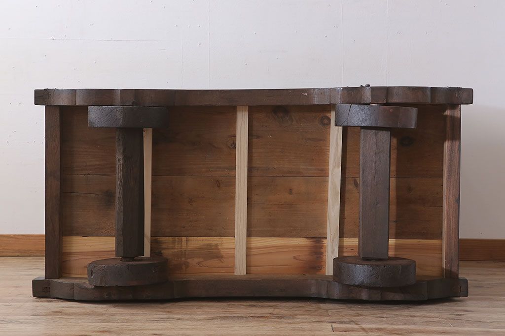 アンティーク家具　古民具・骨董　前面欅材製　江戸期の三国車箪笥