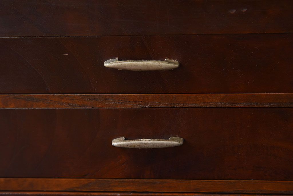 アンティーク雑貨　古い木製のレトロなアンティーク裁縫箱(小引き出し)