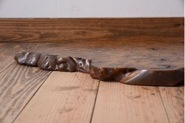 アンティーク雑貨　大正〜昭和期　瘤杢　古い栃材のアンティーク花台(飾り台)