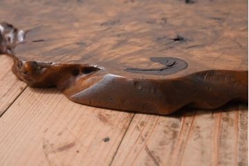 アンティーク雑貨　大正〜昭和期　瘤杢　古い栃材のアンティーク花台(飾り台)