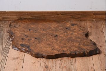 アンティーク雑貨　大正〜昭和期　瘤杢　古い栃材のアンティーク花台(飾り台)