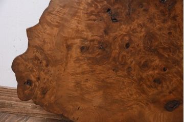 アンティーク雑貨　大正〜昭和期　瘤杢　古い栃材のアンティーク花台(飾り台)