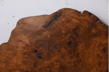 アンティーク雑貨　大正〜昭和期　瘤杢　古い栃材のアンティーク花台(飾り台)