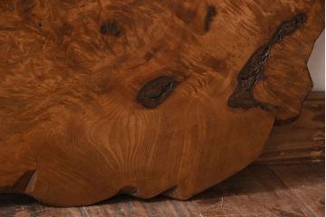 アンティーク雑貨　大正〜昭和期　瘤杢　古い栃材のアンティーク花台(飾り台)