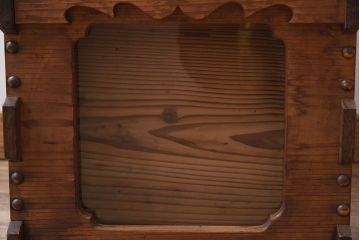 アンティーク雑貨 檜材製 昭和期 古い商店で使われていたレトロな木箱(収納箱)(3)
