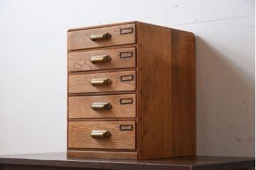 レトロ家具　ナラ材製!レトロかわいい小引き出し(2)