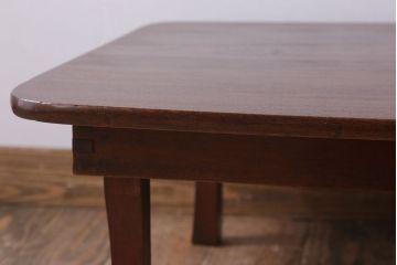 レトロ家具　小振りなサイズ!栓材一枚板　レトロなアンティークちゃぶ台(飾り台)
