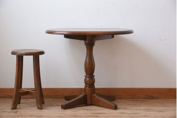 中古　北海道民芸家具　#481　楕円茶卓(サイドテーブル・カフェテーブル)