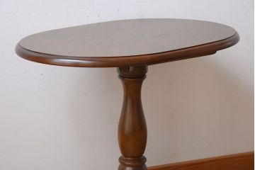 中古　北海道民芸家具　#481　楕円茶卓(サイドテーブル・カフェテーブル)