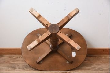 中古　北海道民芸家具　#481　楕円茶卓(サイドテーブル・カフェテーブル)