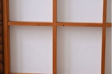 高級杉材製!和製アンティークの障子入り衝立(パーテーション)